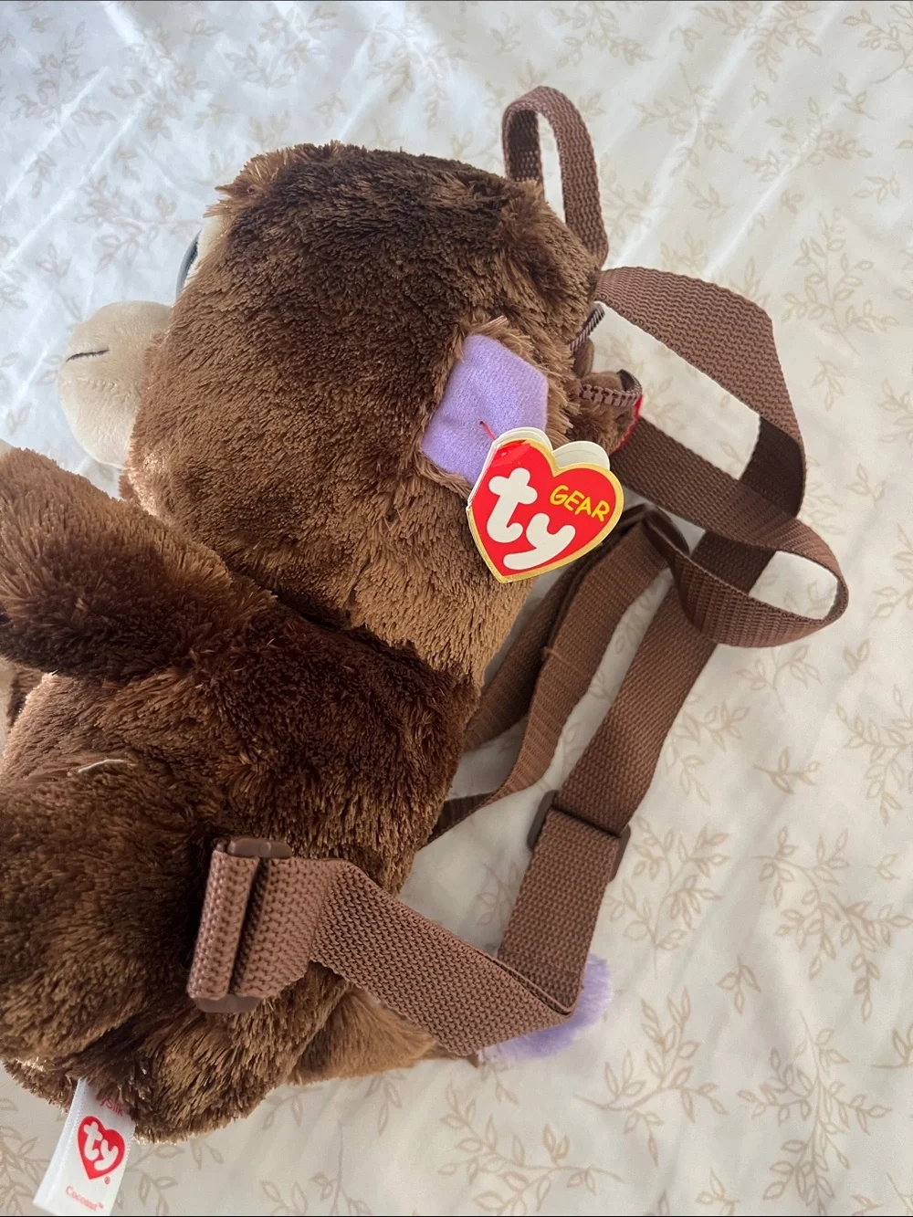 TY GEAR BEANIE BOOS COCONUT THE MONKEY PLUSH mini BACKPACK WITH ORIGINAL TAGS.